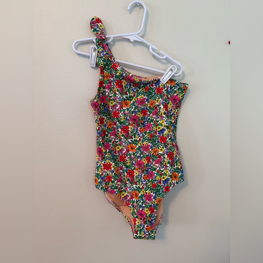 Crewcuts Floral One-Shoulder Kids Swimsuit - Picture 1 of 5
